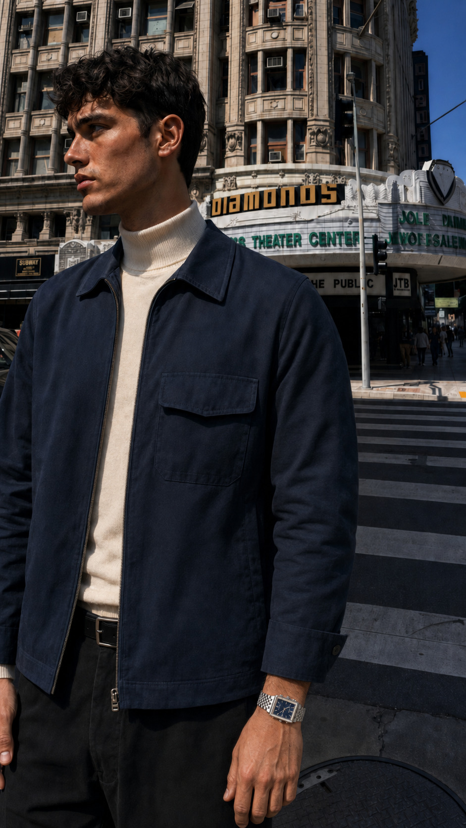 Male model styling the ZENITH RESPIRATOR LUXE